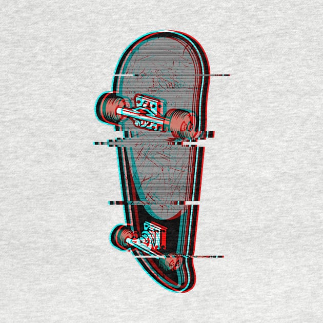 Glitched Skateboard Glitch Aesthetic Design by fizzyllama